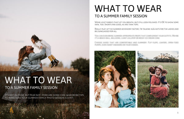 Family Photography Session Prep Guide, Family Client Guide