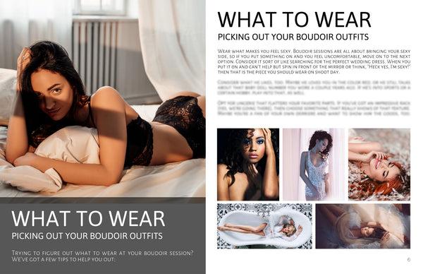 Boudoir Session Prep Guide, Boudoir Client Guide