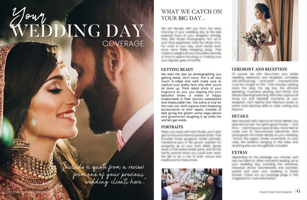 Wedding Welcome Packet, Wedding Client Guide, Wedding Photography Magazine Template For Photoshop