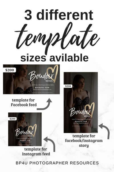 Boudoir Photography Marketing Templates Bundle for Photographers | Mini Session Templates for Boudoir Photographers