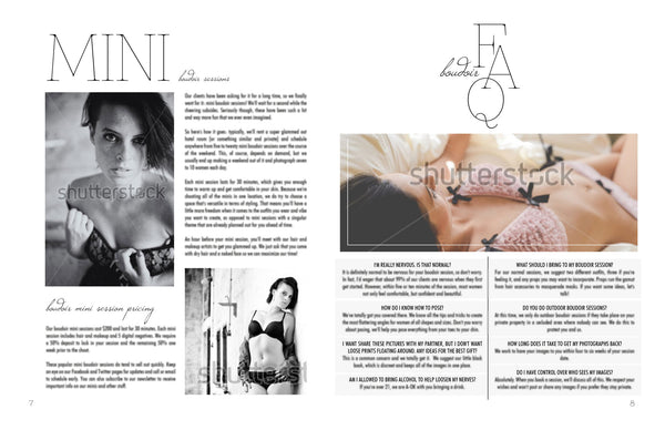 Boudoir Magazine Welcome Packet Template {1st Edition}