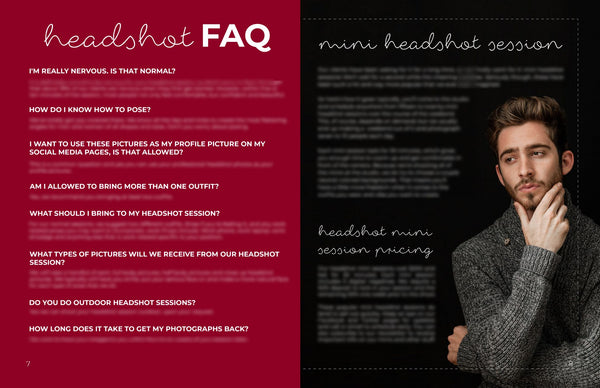 Headshot Photography Client Guide {3rd Edition} | Welcome Packet Template