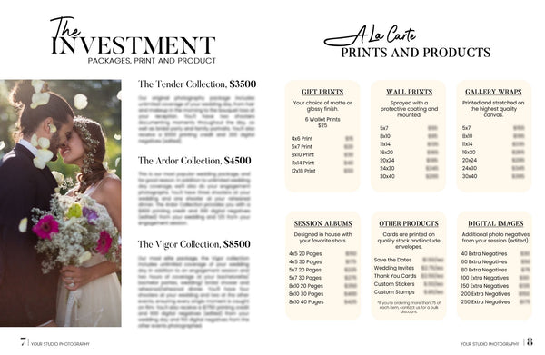 Wedding Welcome Packet, Wedding Client Guide, Wedding Photography Magazine Template For Photoshop