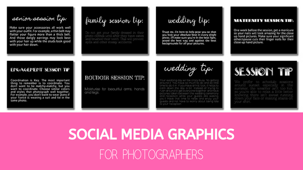 258 Session Tip Text Overlays for Social Media: Session Tips and Wedding Tips