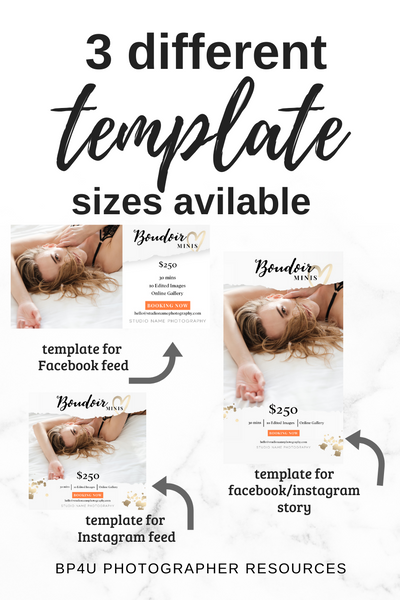 Boudoir Photography Marketing Templates Bundle for Photographers | Mini Session Templates for Boudoir Photographers