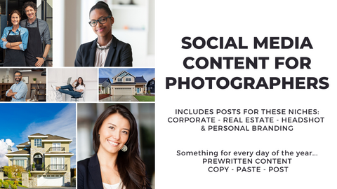Corporate - Real Estate - Headshot - Personal Branding- Photography Social Media Content *Copy-Paste-Post* - 365 Posts Already done for you!