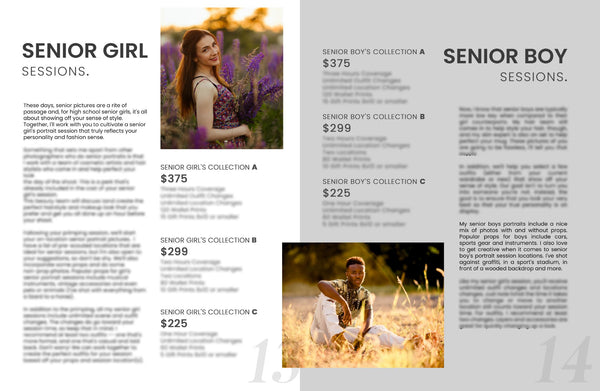 Portrait Client Guide, Welcome Packet Template, Magazine Template