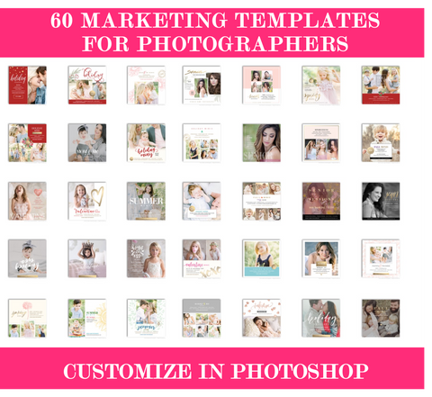 60 Marketing Template Bundle for Photographers, PSD