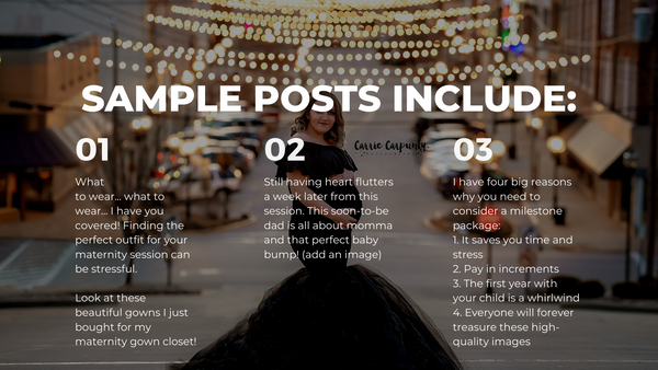 Newborn & Maternity Photography Social Media Content *Copy-Paste-Post* - 365 Posts Already done for you!