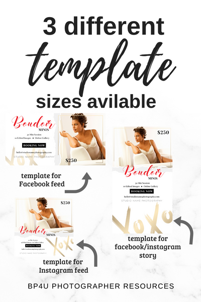 Boudoir Photography Marketing Templates Bundle for Photographers | Mini Session Templates for Boudoir Photographers