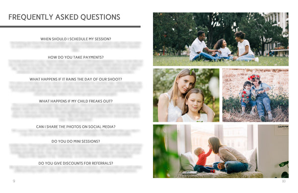 Family Photography Client Guide | Welcome Packet Template