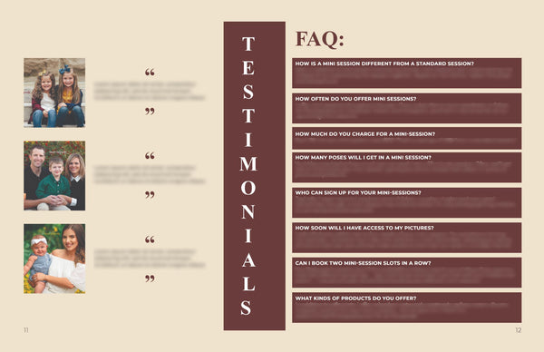 Mini Session Client Guide | Welcome Packet Template