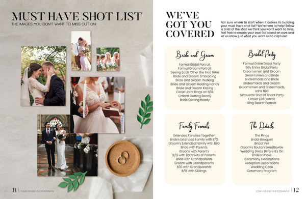 Wedding Welcome Packet, Wedding Client Guide, Wedding Photography Magazine Template For Photoshop