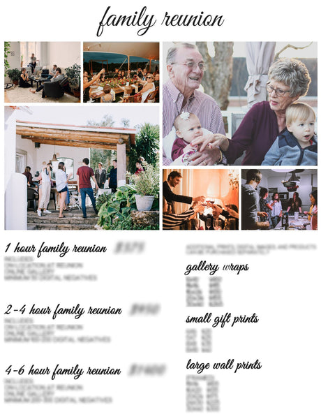 Photographer Pricing Template Pages