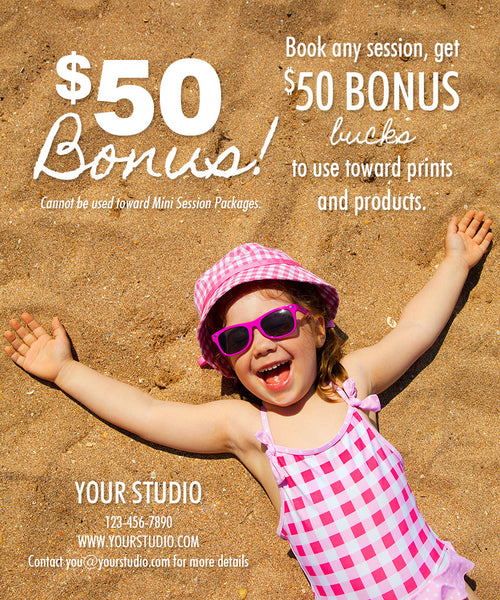 Sale Graphics for Photographers for Email and Facebook Marketing