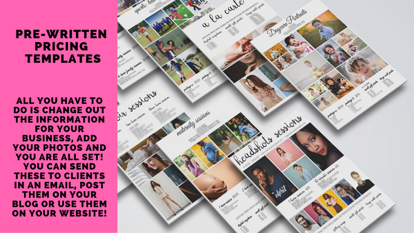 Photographer Pricing Template Pages