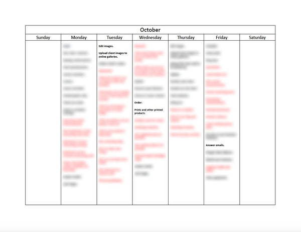Business Workflow Schedule
