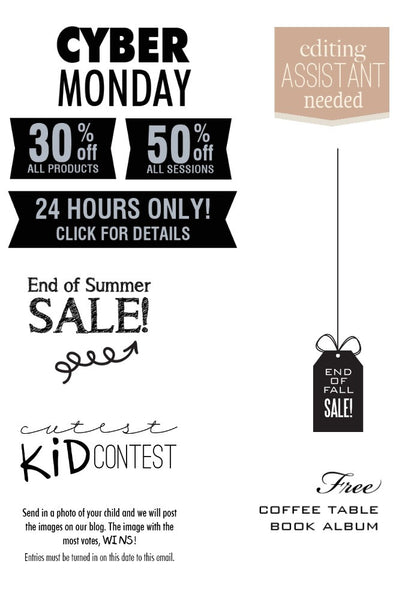 Photographer Sale Drag and Drop Word Art