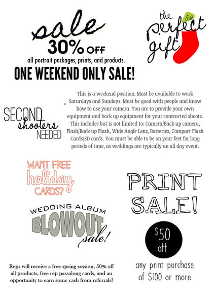 Photographer Sale Drag and Drop Word Art