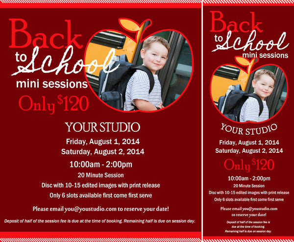 Back to School Mini Session Marketing Graphics