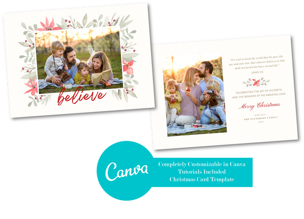 Canva Christmas Card Template Bundle, Holiday Card Template Bundle