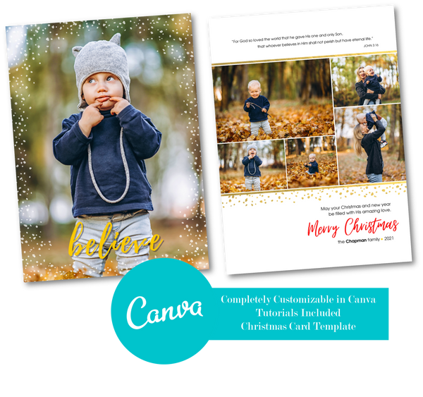 Canva Christmas Card Template Bundle, Holiday Card Template Bundle