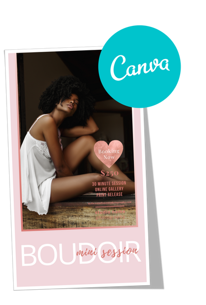 24 Piece Boudoir Photography Marketing Templates Bundle for Photographers for CANVA | Mini Session Templates for Boudoir Photographers