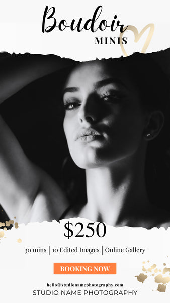 Boudoir Photography Marketing Templates Bundle for Photographers for CANVA | Mini Session Templates for Boudoir Photographers