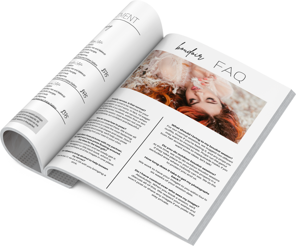 BOUDOIR PHOTOGRAPHY CLIENT GUIDE FOR CANVA, BOUDOIR WELCOME PACKET, MAGAZINE TEMPLATE FOR CANVA, Version 1