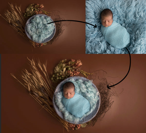 Newborn Digital Backdrop Step by Step Composite Tutorial Videos