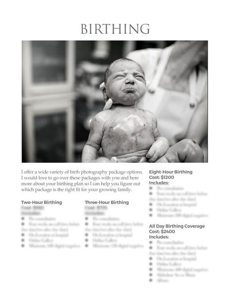 The Complete Fresh 48 & Birth Photography Product Collection