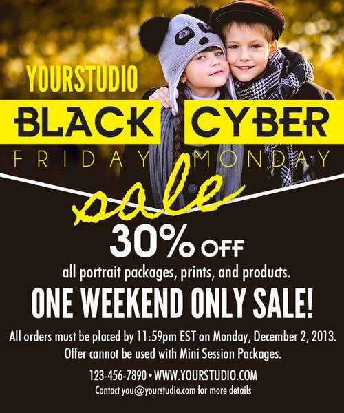 Sale Graphics for Photographers for Email and Facebook Marketing