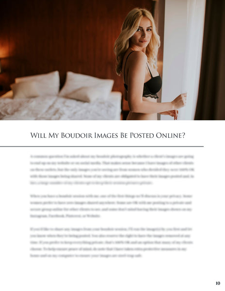 Boudoir Client Guide | PSD Templates | Boudoir Welcome Packet
