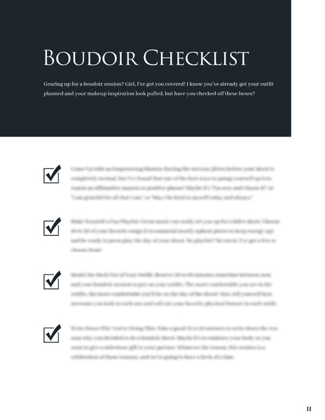 Boudoir Client Guide | PSD Templates | Boudoir Welcome Packet