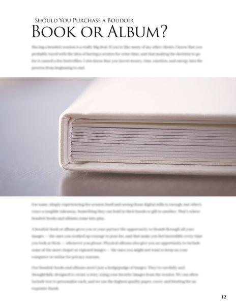 Boudoir Client Guide | PSD Templates | Boudoir Welcome Packet