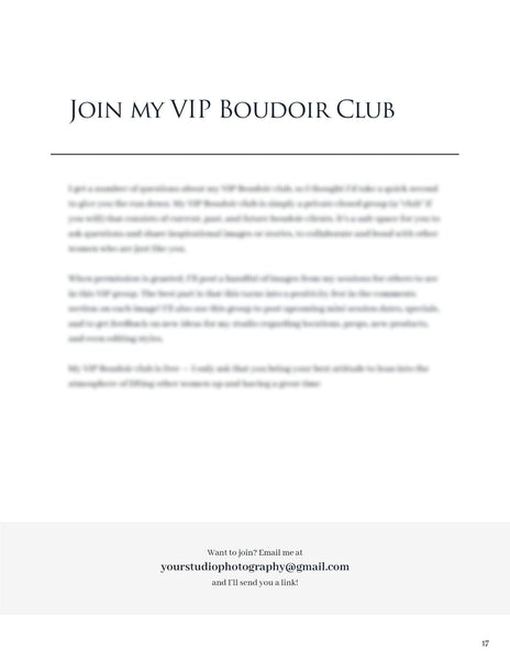 Boudoir Client Guide | PSD Templates | Boudoir Welcome Packet