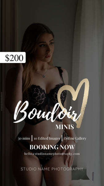 Boudoir Photography Marketing Template Bundle for CANVA | Gold