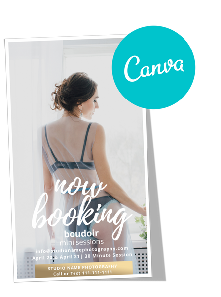 24 Piece Boudoir Photography Marketing Templates Bundle for Photographers for CANVA | Mini Session Templates for Boudoir Photographers