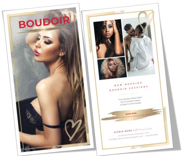 Boudoir Photography Marketing Template Bundle for CANVA | Gold
