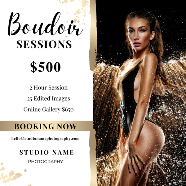 Boudoir Photography Marketing Templates Bundle for Photographers for CANVA | Mini Session Templates for Boudoir Photographers
