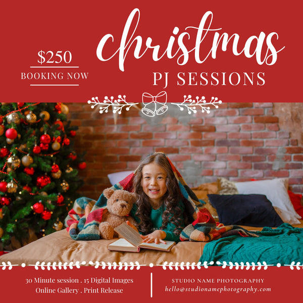 Holiday, Christmas Mini Session Marketing Template Bundle for CANVA
