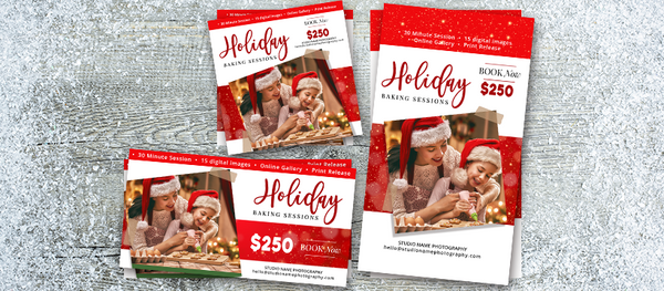 GIANT BUNDLE: 50 Christmas Mini Session Marketing Template Bundle for Photographers, Holiday Templates, Photoshop Marketing Templates