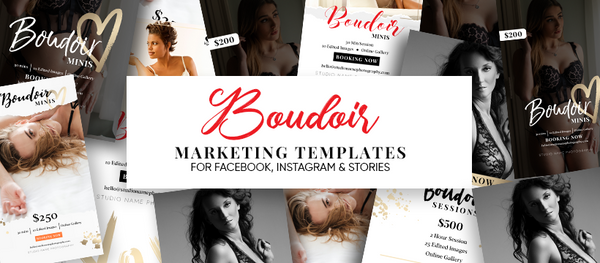 Boudoir Photography Marketing Template Bundle for CANVA | Gold