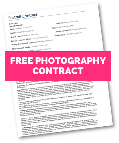Free Photography Contract for Photographers
