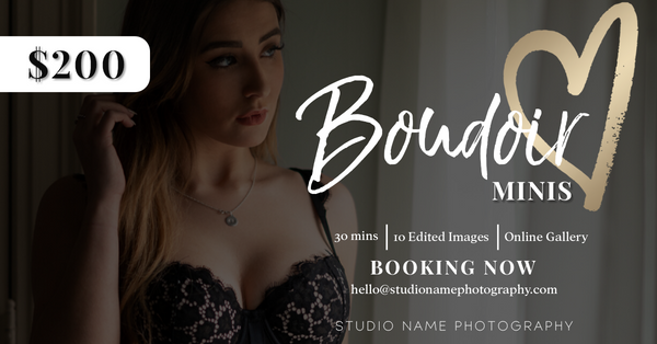 Boudoir Photography Marketing Templates Bundle for Photographers | Mini Session Templates for Boudoir Photographers