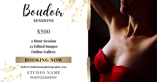Boudoir Photography Marketing Template Bundle for CANVA | Gold