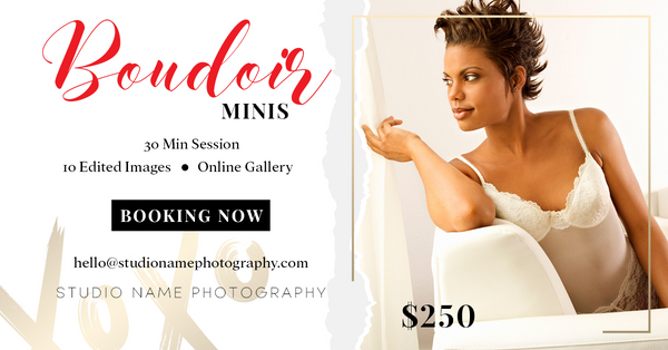 Boudoir Photography Marketing Template Bundle | Gold | PSD Templates