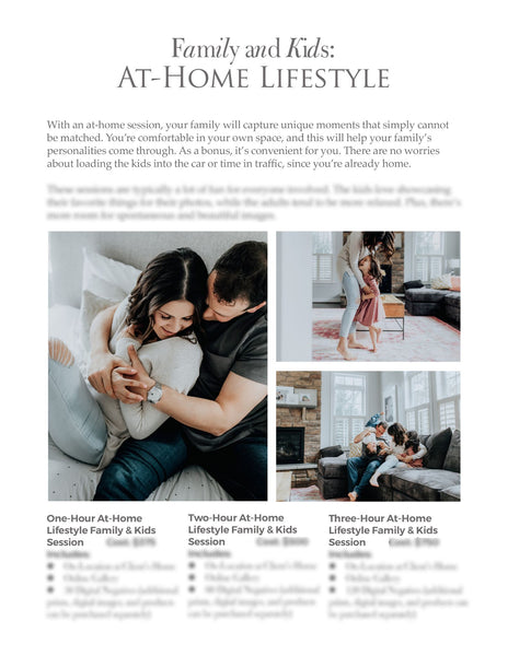 66 Prewritten Photographer Pricing Template Pages