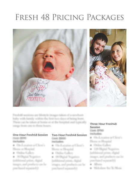 The Complete Fresh 48 & Birth Photography Product Collection