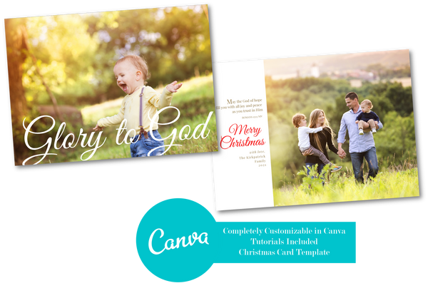 Canva Christmas Card Template Bundle, Holiday Card Template Bundle